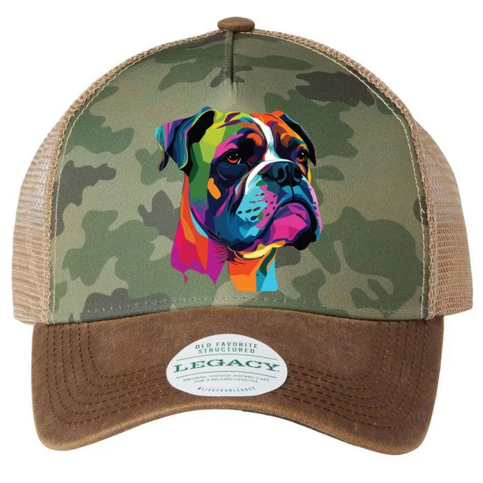 Boxer Dog Pop Art Design Cute Boxer Dog Lovers Legacy Tie Dye Trucker Hat