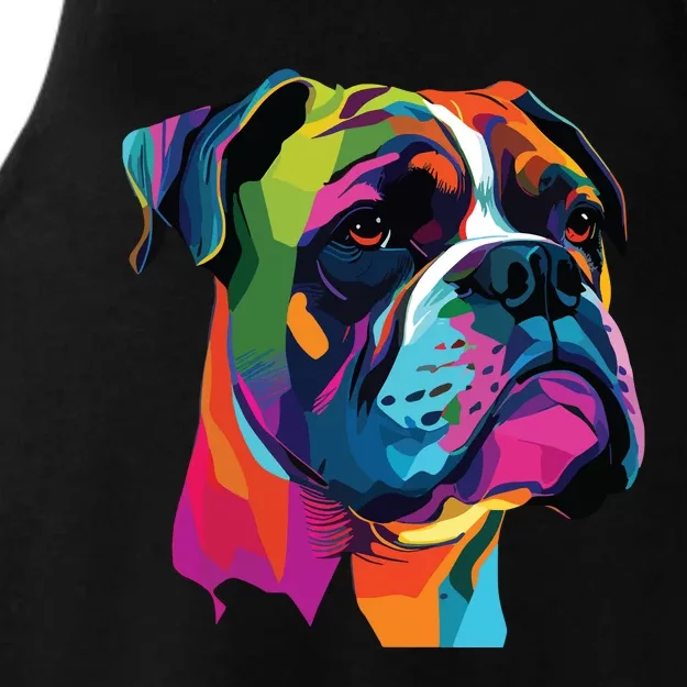 Boxer Dog Pop Art Design Cute Boxer Dog Lovers Ladies Tri-Blend Wicking Tank