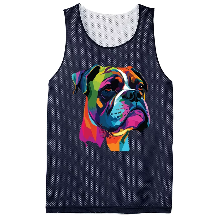 Boxer Dog Pop Art Design Cute Boxer Dog Lovers Mesh Reversible Basketball Jersey Tank