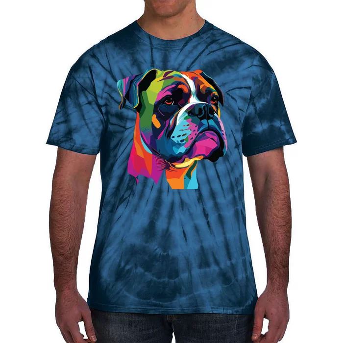 Boxer Dog Pop Art Design Cute Boxer Dog Lovers Tie-Dye T-Shirt