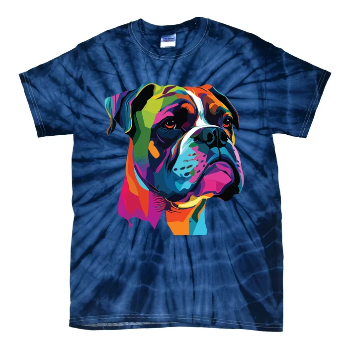 Boxer Dog Pop Art Design Cute Boxer Dog Lovers Tie-Dye T-Shirt