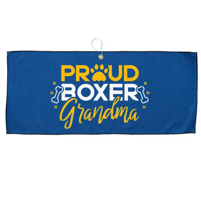 Boxer Dog Proud Grandma Granddog Boxer Breed Lovers Large Microfiber Waffle Golf Towel