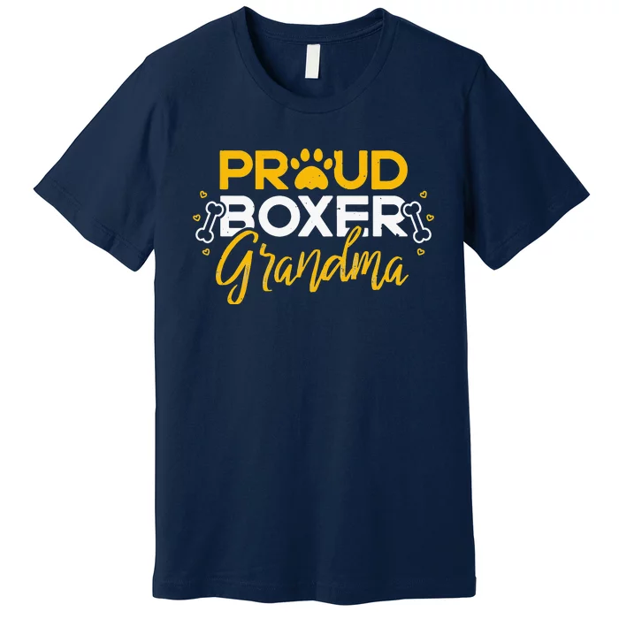 Boxer Dog Proud Grandma Granddog Boxer Breed Lovers Premium T-Shirt