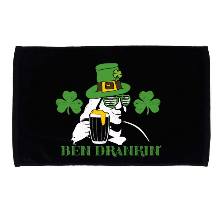 Ben Drankin Partying St Patricks Day Funny Beer Clover Lucky Gift Microfiber Hand Towel