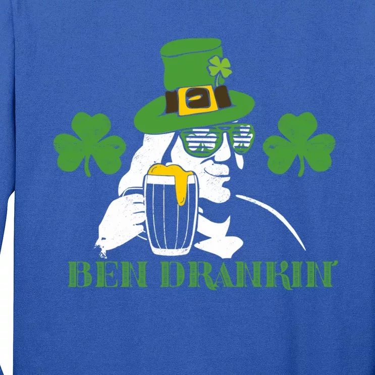 Ben Drankin Partying St Patricks Day Funny Beer Clover Lucky Gift Long Sleeve Shirt