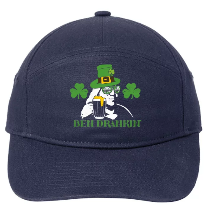 Ben Drankin Partying St Patricks Day Funny Beer Clover Lucky Gift 7-Panel Snapback Hat