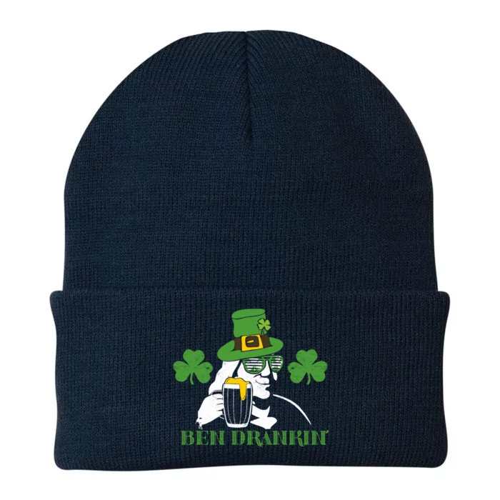 Ben Drankin Partying St Patricks Day Funny Beer Clover Lucky Gift Knit Cap Winter Beanie