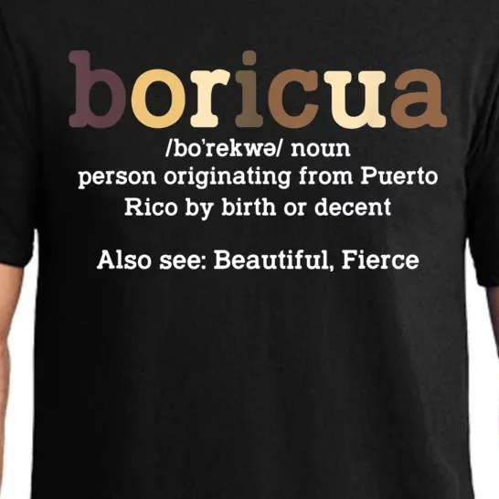 Boricua Definition Proud Puerto Rico Puerto Rican Pride Pajama Set