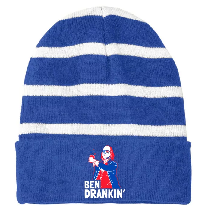 Ben Drankin Patriotic Independence Day 4th Of July Party Gift Striped Beanie with Solid Band