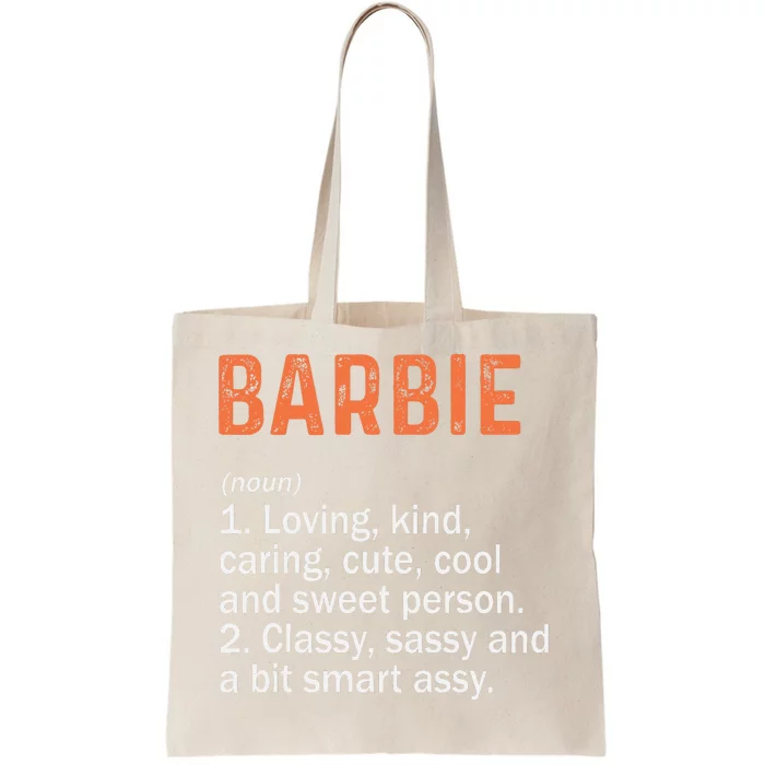 BARBIE Definition Personalized Name Funny Birthday Gifts Tote Bag