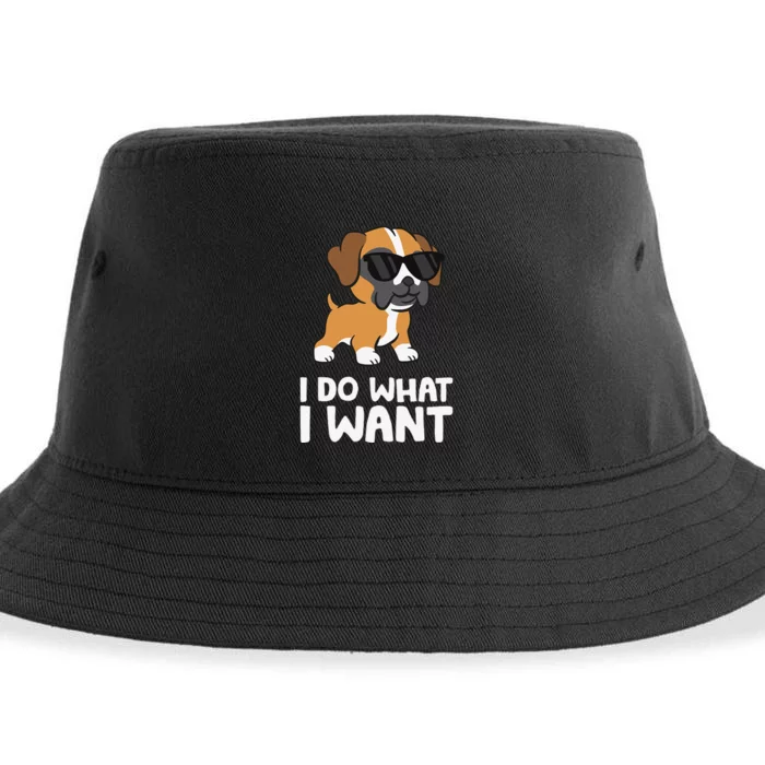 Boxer Dog Pet Boxer Dog I Do What I Want Sustainable Bucket Hat