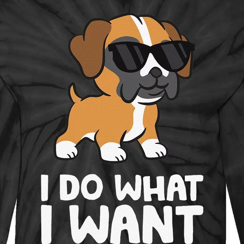 Boxer Dog Pet Boxer Dog I Do What I Want Tie-Dye Long Sleeve Shirt