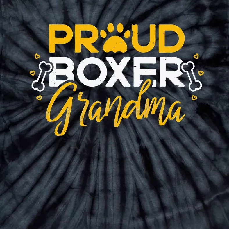 Boxer Dog Proud Grandma Granddog Boxer Breed Lovers Tie-Dye T-Shirt