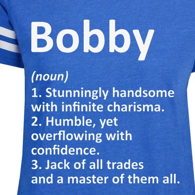 BOBBY Definition Personalized Name Funny Birthday Gift Idea Enza Ladies Jersey Football T-Shirt