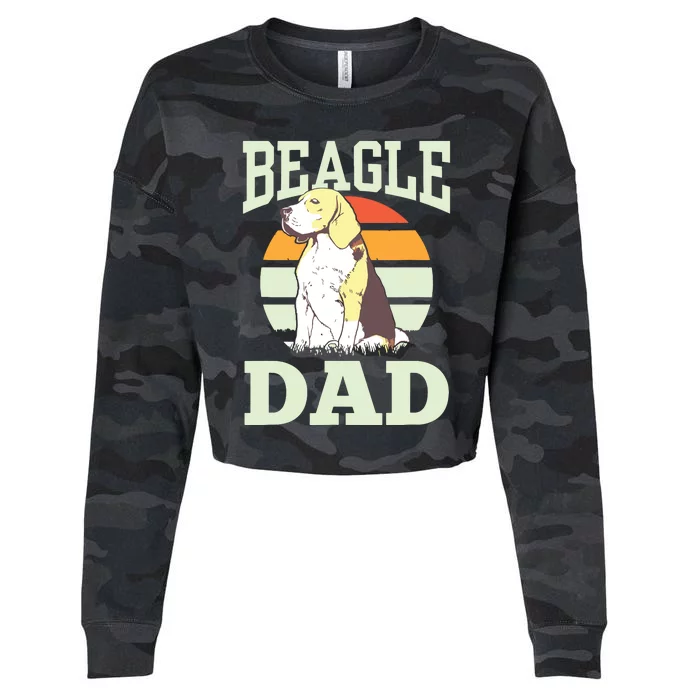 Beagle Dad Puppy Beagles Dog Lover Father Daddy Papa Cropped Pullover Crew