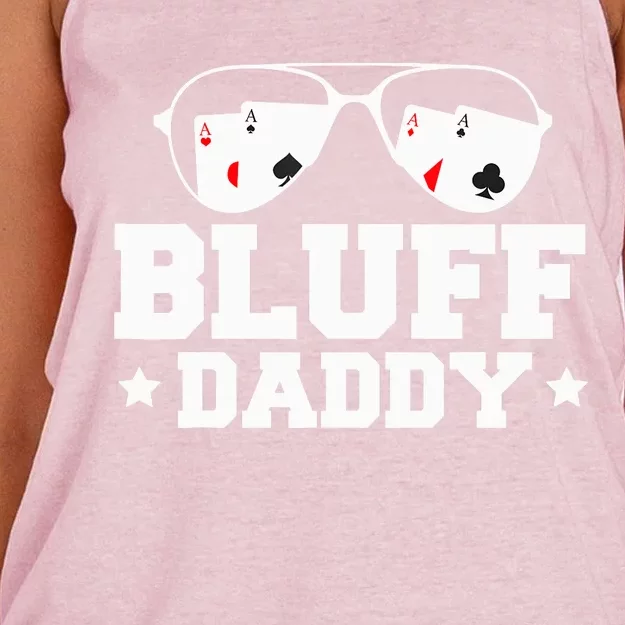 Bluff Daddy Poker Player Women's Knotted Racerback Tank