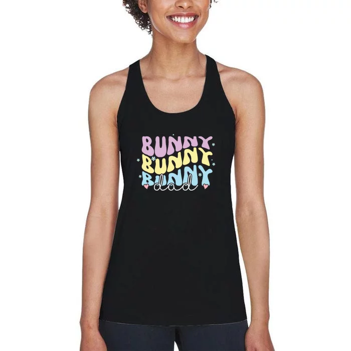 Bunny Dad Retro Easter Dad Father's Day Easter Day Women's Racerback Tank