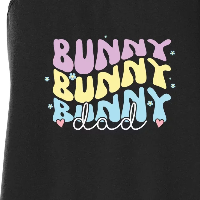 Bunny Dad Retro Easter Dad Father's Day Easter Day Women's Racerback Tank