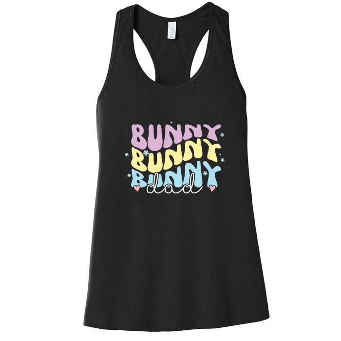 Bunny Dad Retro Easter Dad Father's Day Easter Day Women's Racerback Tank