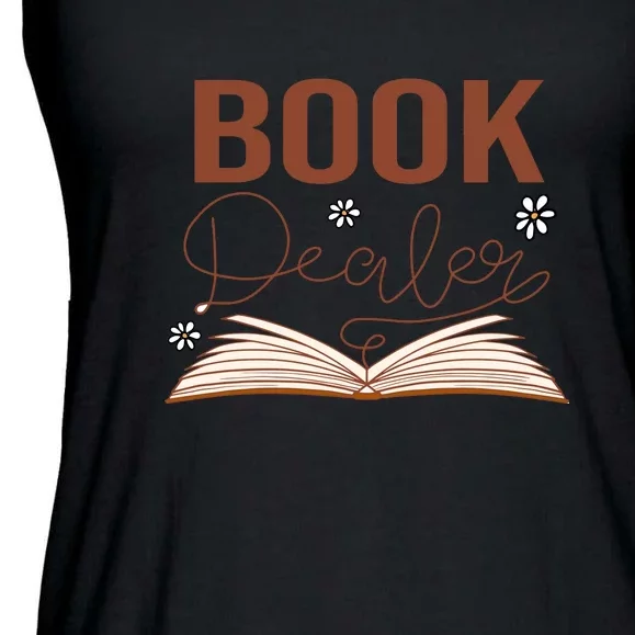 Book Dealer Reading Books Gift Cute Reading Ladies Essential Flowy Tank