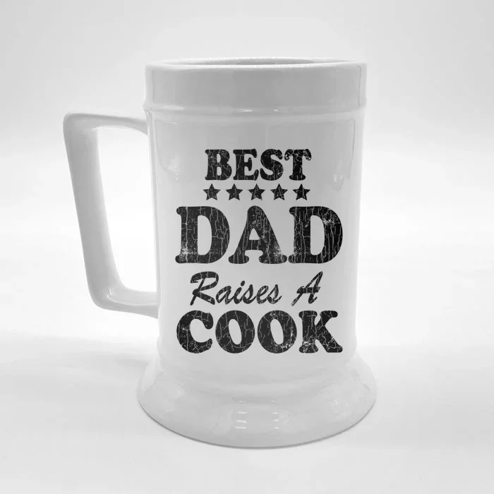 Best Dad Raises A Cook Funny Chef Cooking Graphic Gift Front & Back Beer Stein