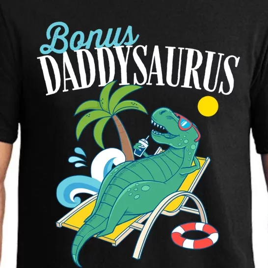 Bonus Daddysaurus Rex Funny Fathers Day Daddy Saurus Stepdad Gift Pajama Set