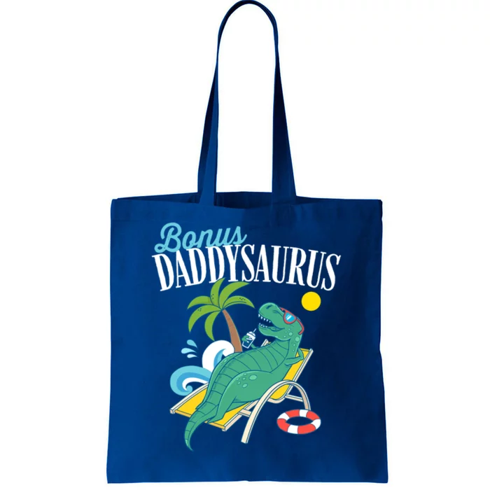 Bonus Daddysaurus Rex Funny Fathers Day Daddy Saurus Stepdad Gift Tote Bag