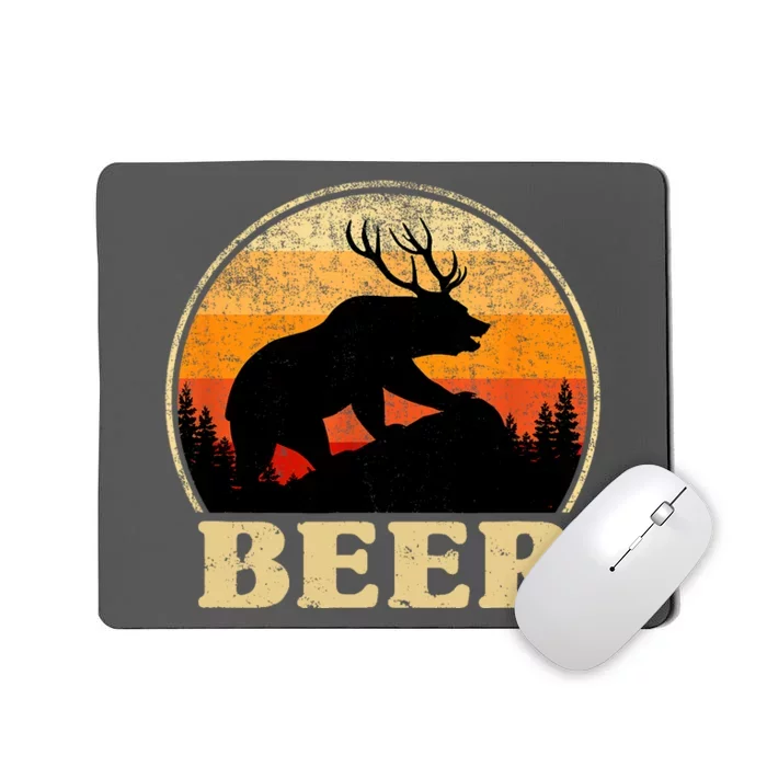 Bear Deer Retro Vintage Funny Beer Gift Mousepad