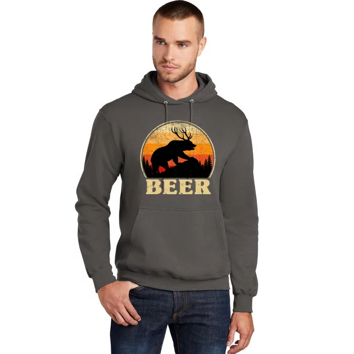 Bear Deer Retro Vintage Funny Beer Gift Tall Hoodie