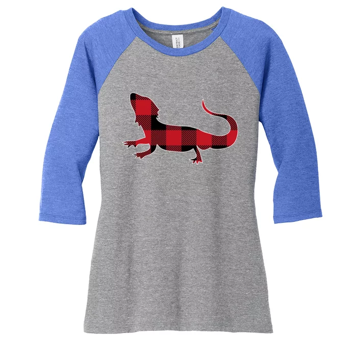 Bearded Dragon Retro Christmas Design I Funny Gift Idea Gift Women's Tri-Blend 3/4-Sleeve Raglan Shirt