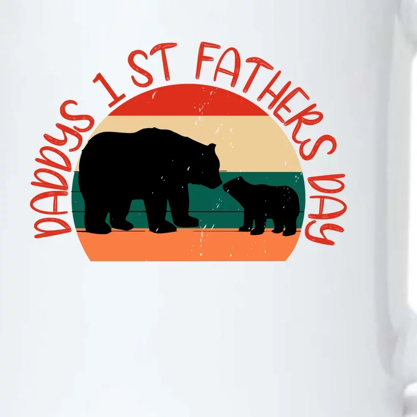 Bear Dad Retro Baby Bear Daddy's First Father's Day Daddy Baby Matching Black Color Changing Mug