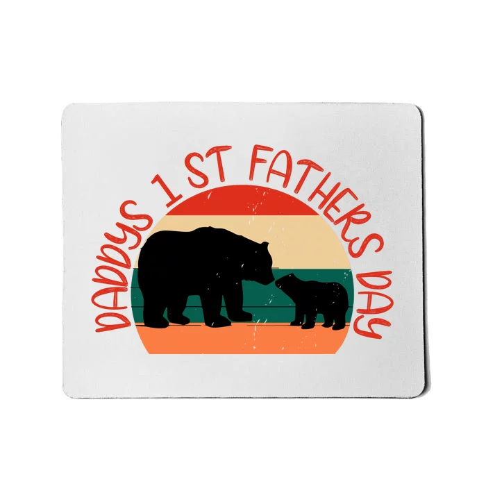 Bear Dad Retro Baby Bear Daddy's First Father's Day Daddy Baby Matching Mousepad