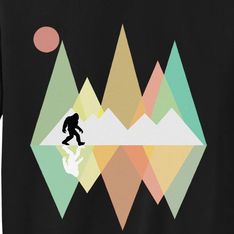 Bigfoot Design Retro Mountain Bigfoot Sasquatch Yeti Tall Sweatshirt