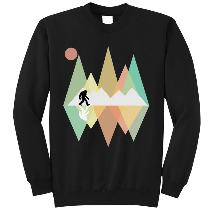 Bigfoot Design Retro Mountain Bigfoot Sasquatch Yeti Tall Sweatshirt