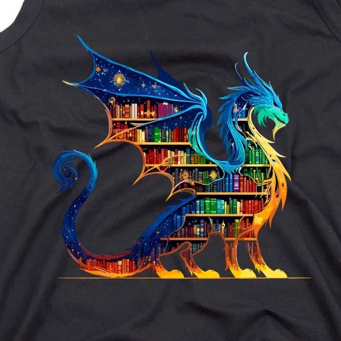 Book Dragon Reading Book Lover Tank Top