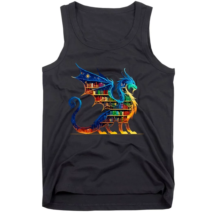 Book Dragon Reading Book Lover Tank Top