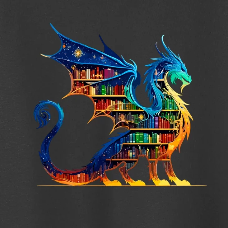 Book Dragon Reading Book Lover Toddler T-Shirt