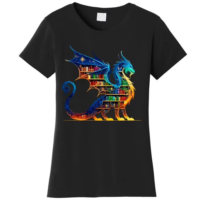 Book Dragon Reading Book Lover Women's T-Shirt