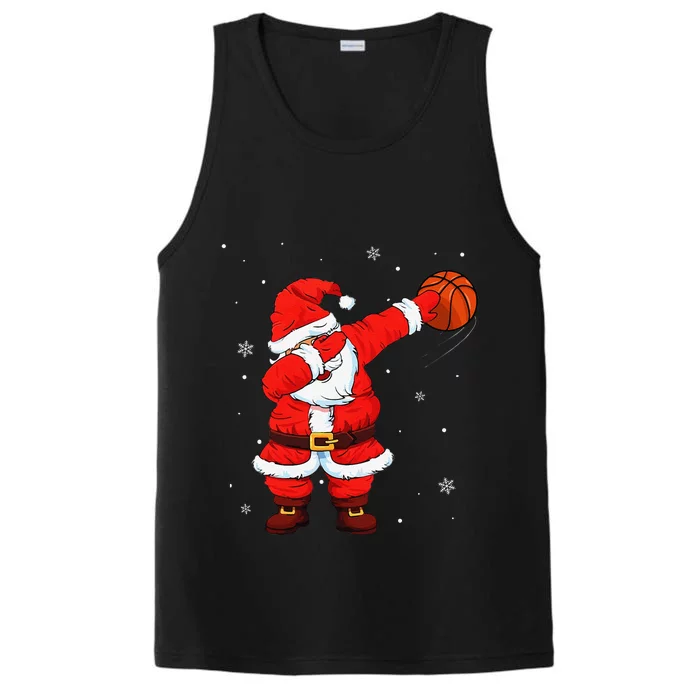 Basketball Dabbing Santa Funny Christmas Gifts For Performance Tank