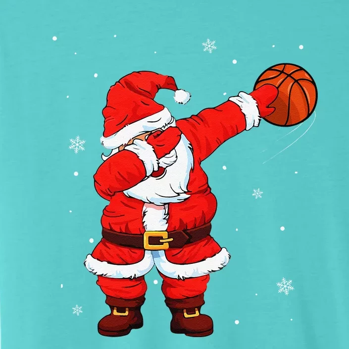 Basketball Dabbing Santa Funny Christmas Gifts For ChromaSoft Performance T-Shirt