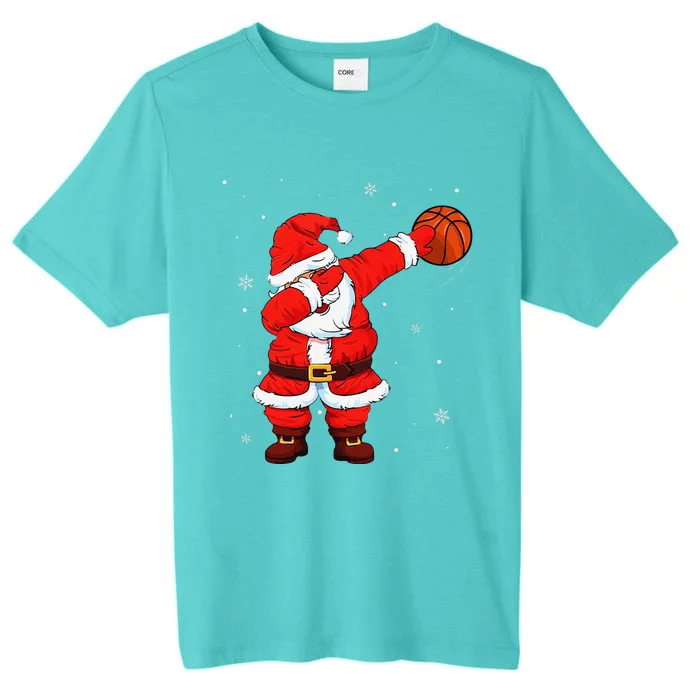 Basketball Dabbing Santa Funny Christmas Gifts For ChromaSoft Performance T-Shirt