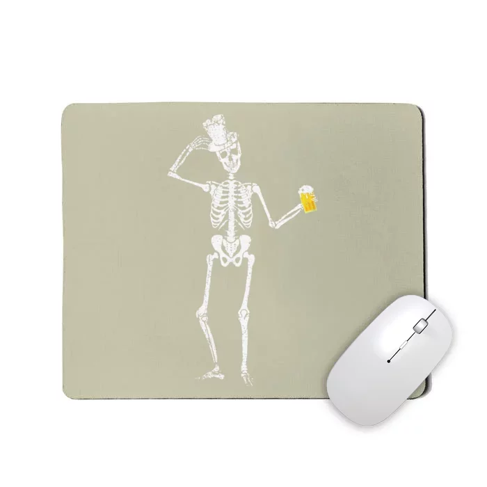 Beer Drunk Skeleton Party Gift Idea Halloween Mousepad