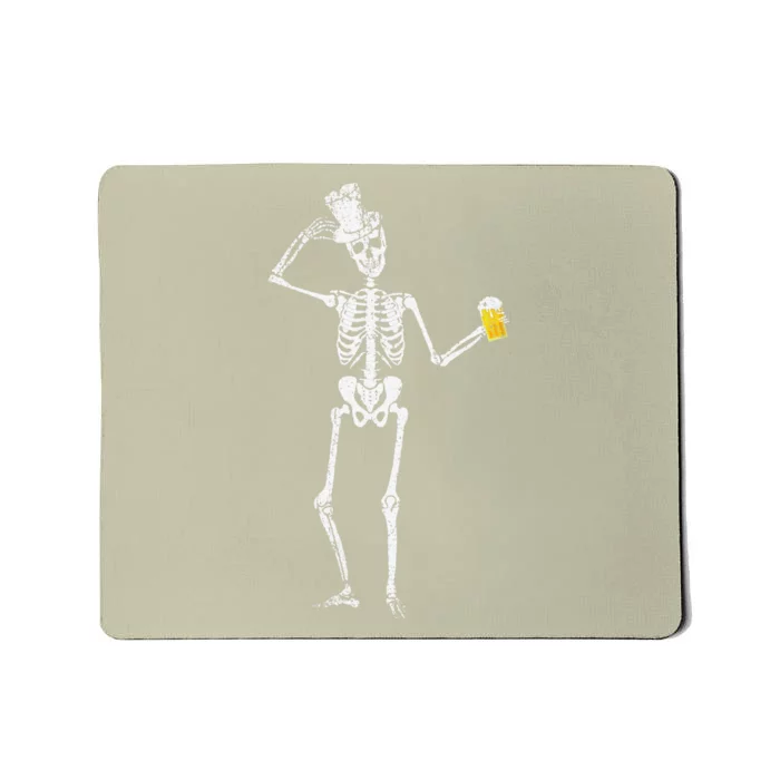 Beer Drunk Skeleton Party Gift Idea Halloween Mousepad