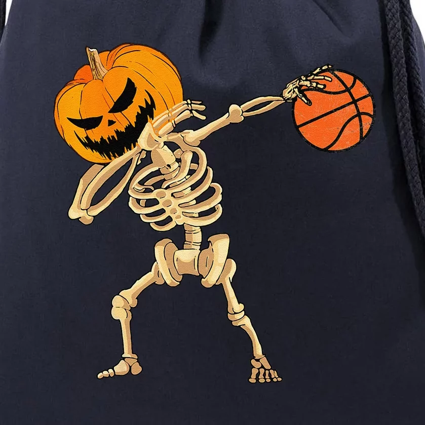 Basketball Dabbing Skeleton Halloween Basketball Drawstring Bag