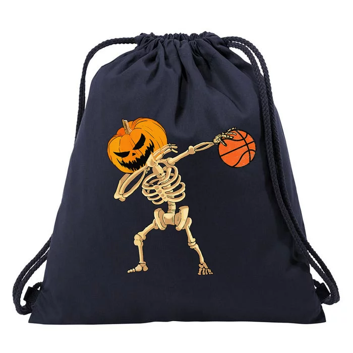 Basketball Dabbing Skeleton Halloween Basketball Drawstring Bag