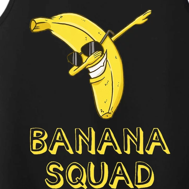 Banana Dabbing Sunglasses Smiling Face Fruit Lover Performance Tank