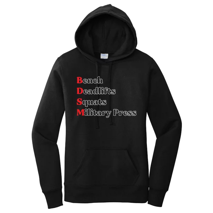 Bench Deadlifts Squats Military Press Women's Pullover Hoodie