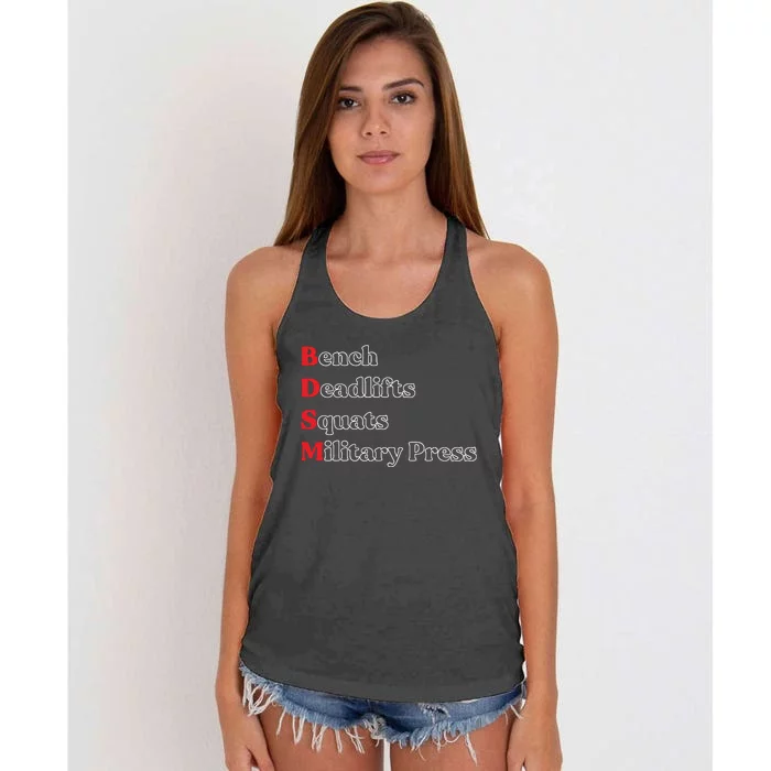 Bench Deadlifts Squats Military Press Women's Knotted Racerback Tank