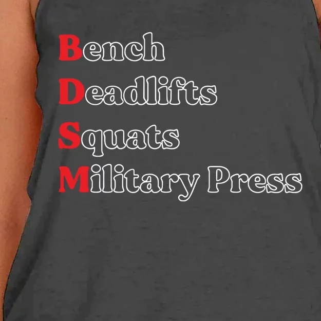 Bench Deadlifts Squats Military Press Women's Knotted Racerback Tank