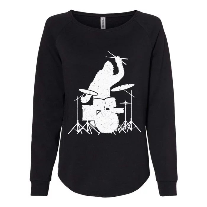 Bigfoot Drumstick Sasquatch Drumming Drummer Drums Player Womens California Wash Sweatshirt